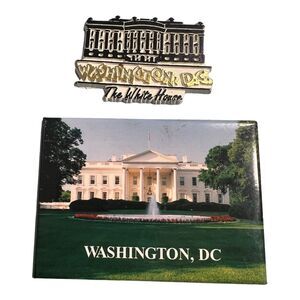 Vintage Washington DC The White House Souvenir Tourist Magnets Lot of 2